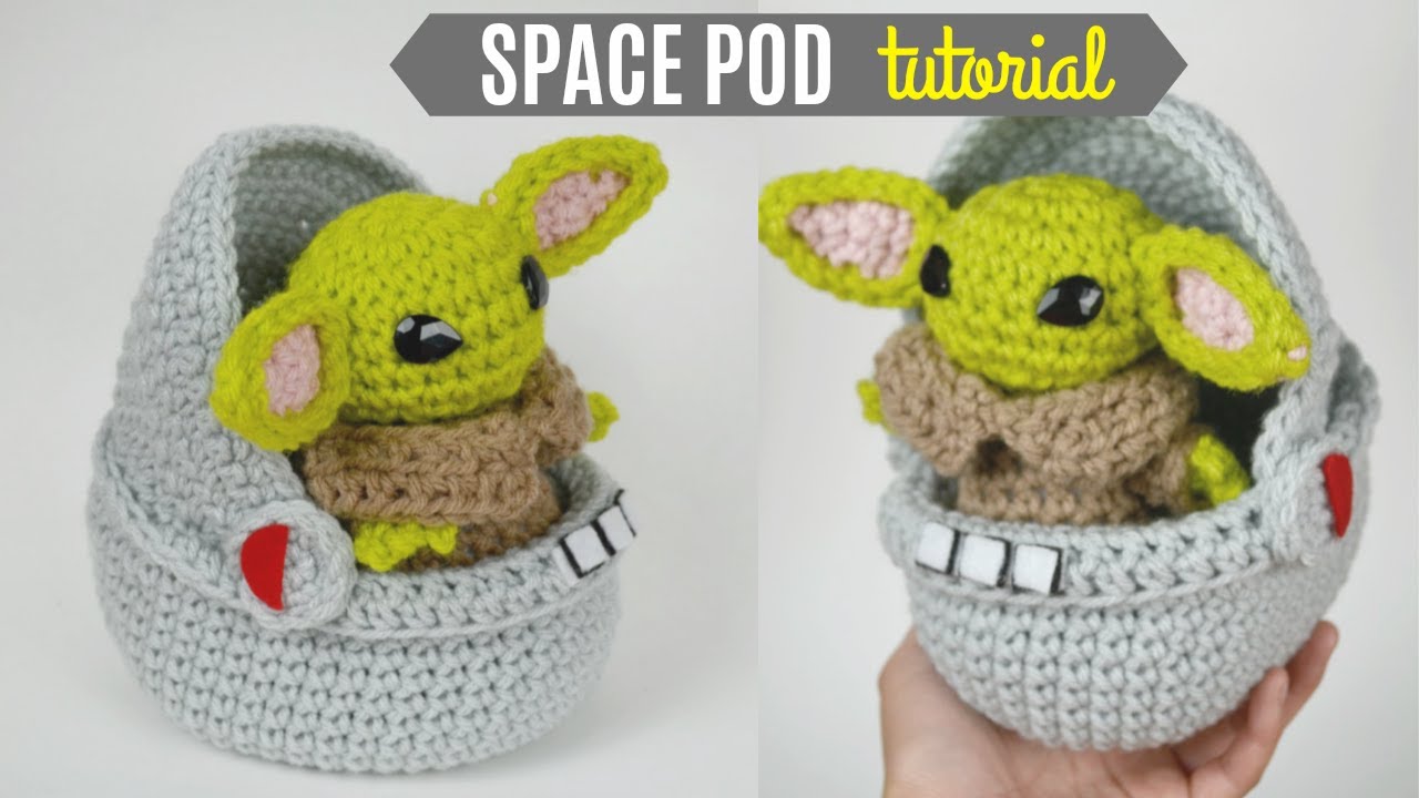Crochet Baby Yoda Space Pod Amigurumi - Tutorial and Free Pattern