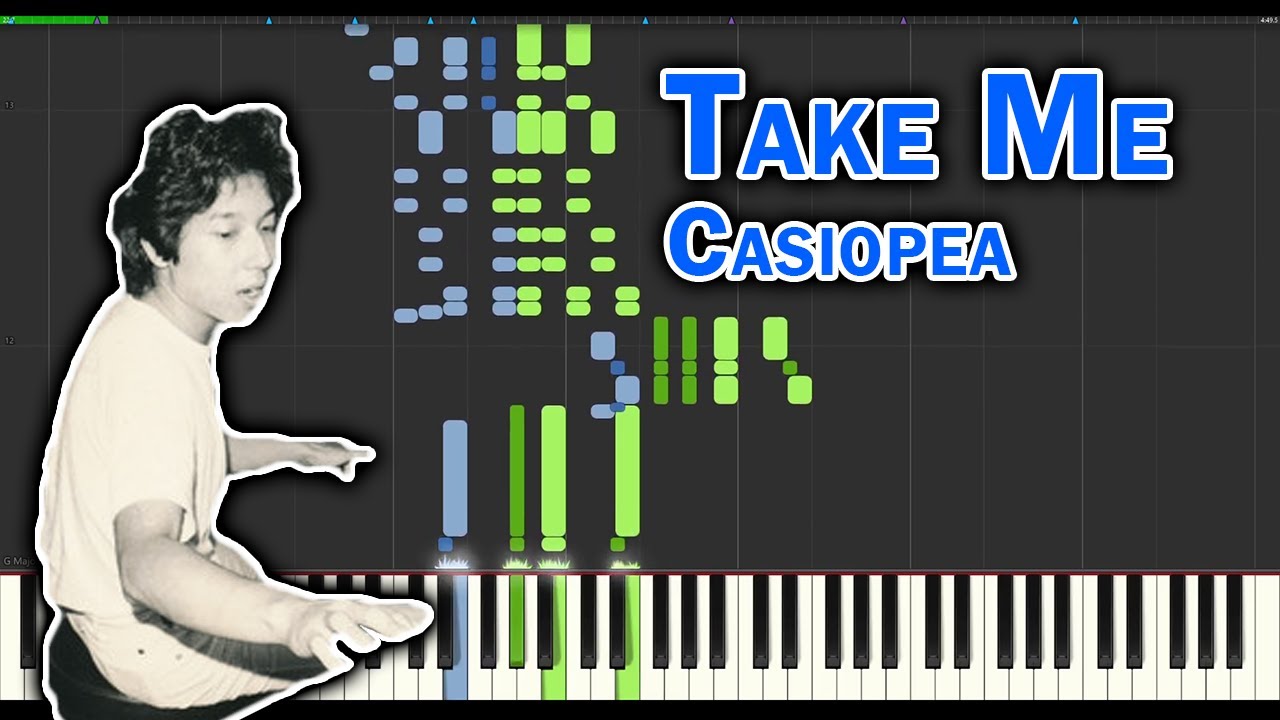 [Synthesia] Casiopea - Take Me (piano part w/ back track)