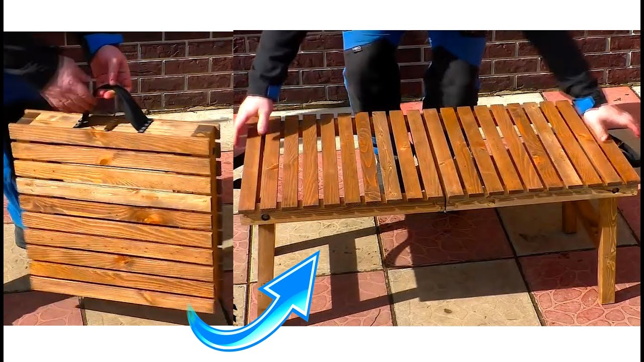 Faire une table pliante en bois | Pique-nique, Camping, Pêche ou Chasse | Tutoriel DIY