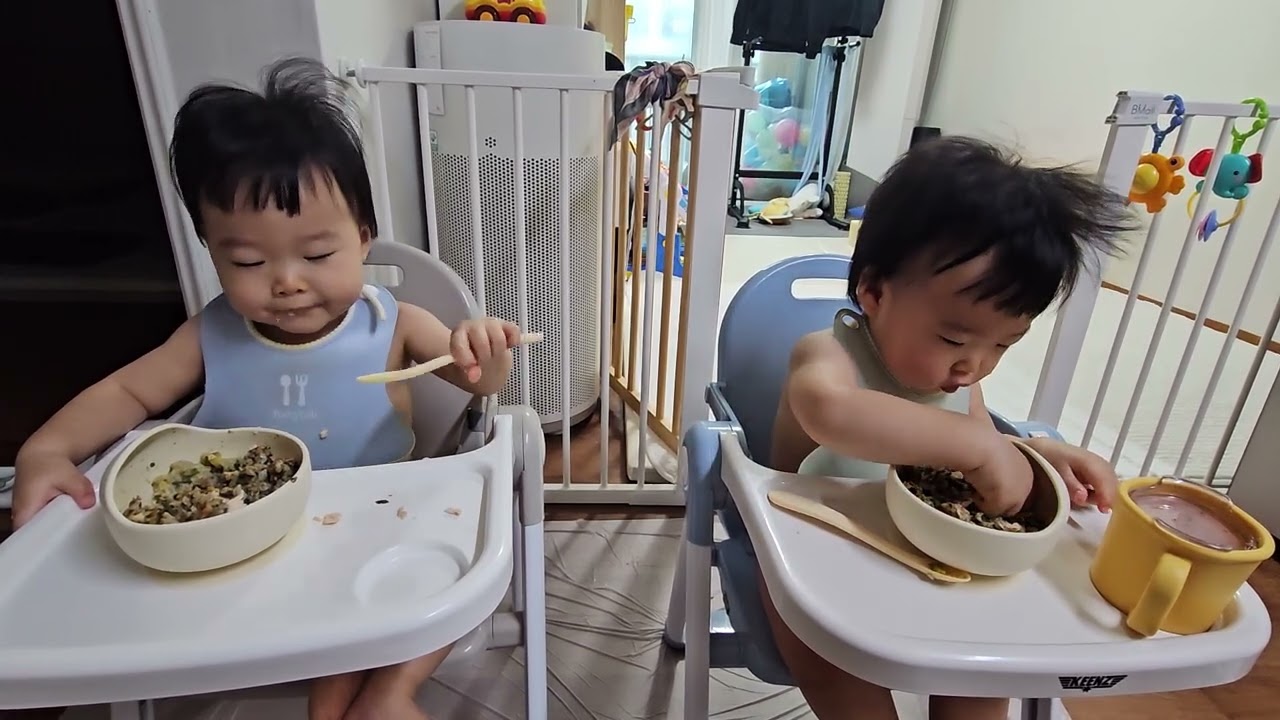 먹뚱이 아침먹방!! 쌍둥이아들 육아일상 올리기#육아 