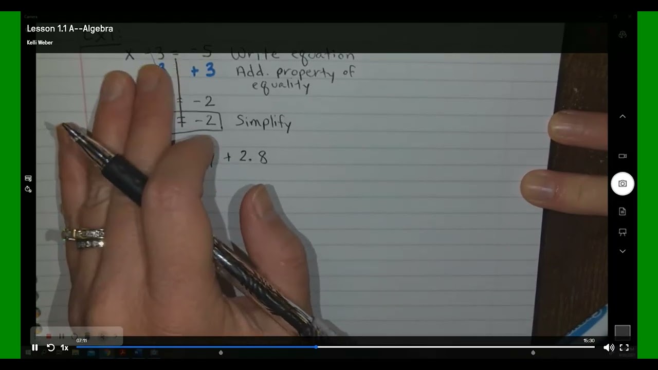 Lesson 1.1 -- Algebra