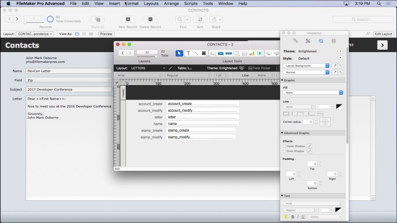 Saving a Letter in FileMaker
