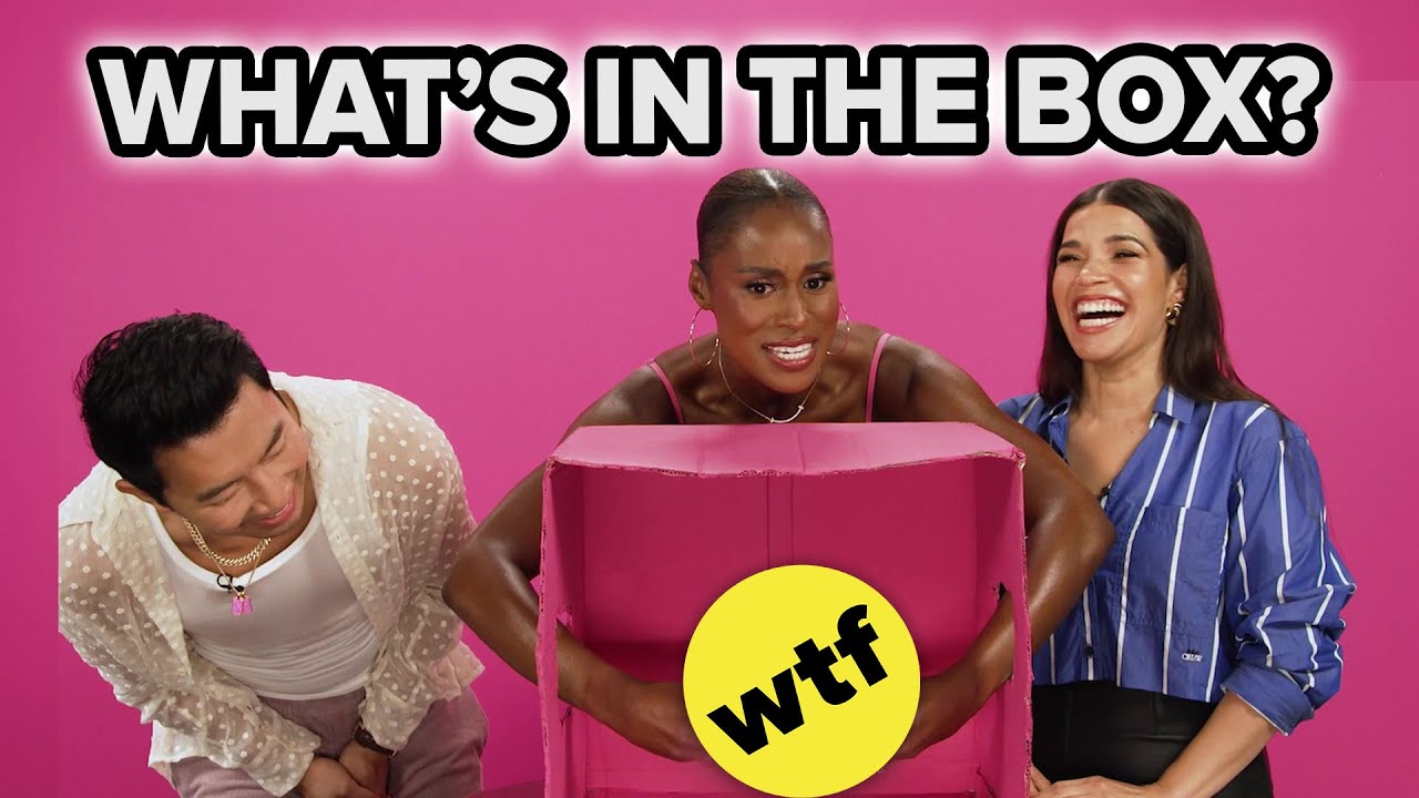 Issa Rae, Simu Liu, & America Ferrera Guess What's In The Box: Toy Edition