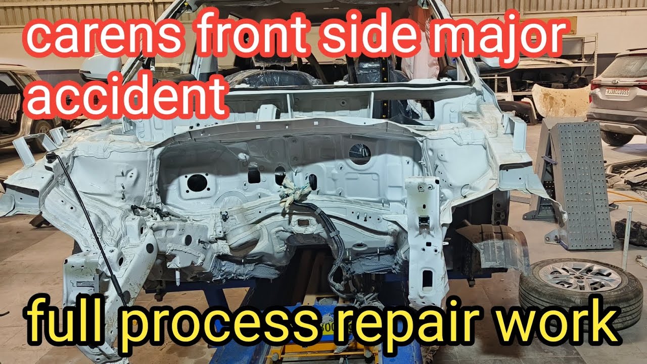 Carens front side major accident | full process repair work 👌 @auto motive denting