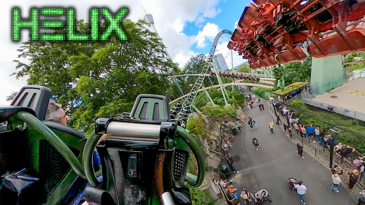 HELIX BACK ROW (Night/Day) POV - Liseberg's Mack Multi-Launch Coaster