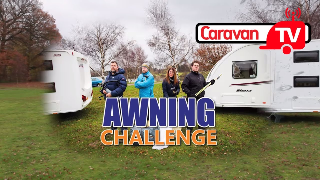 Awning Challenge! Caravan Magazine Video Shootout - Vango Varkala 280 air VS pole awning