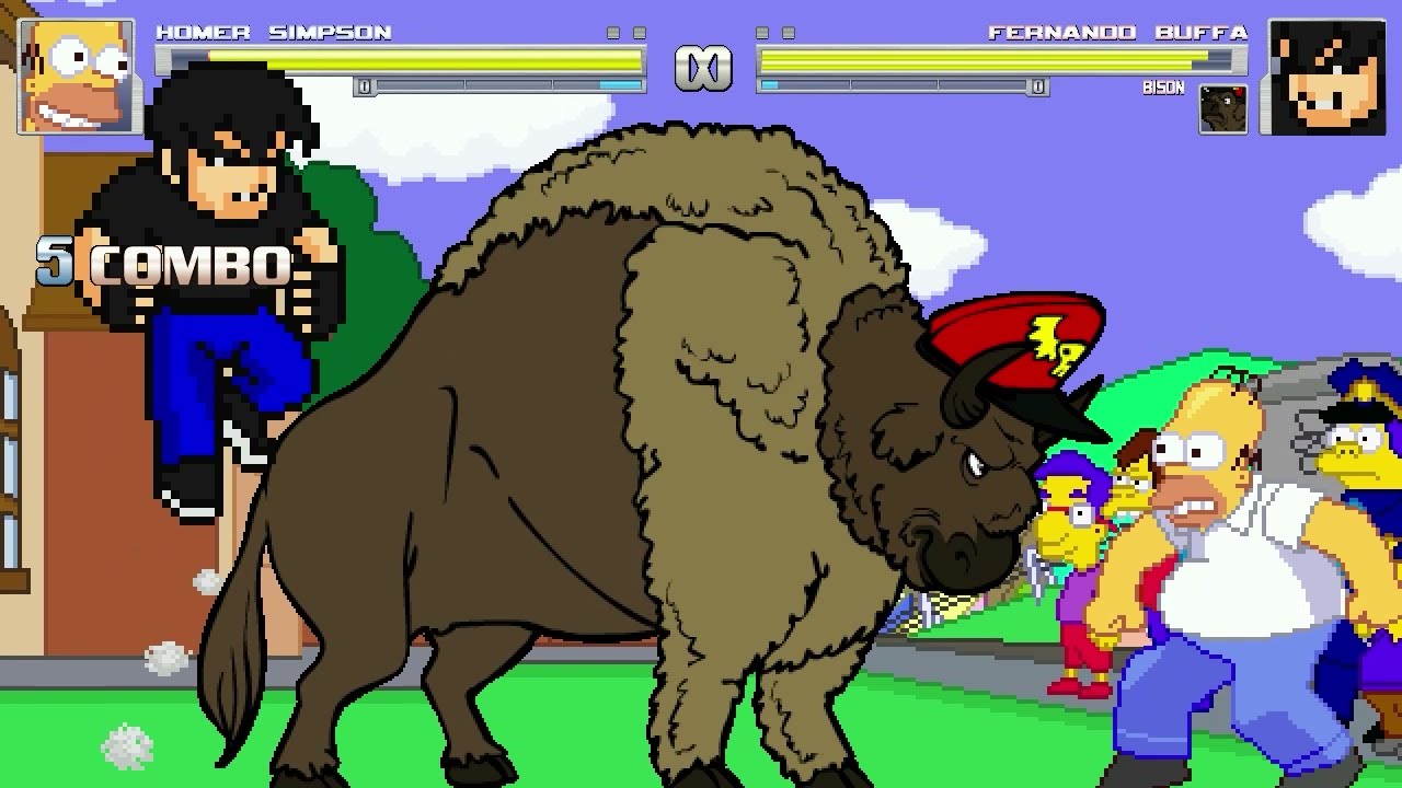 AN Mugen #352: Old Homer Simpson VS Fernando Buffa & Bison