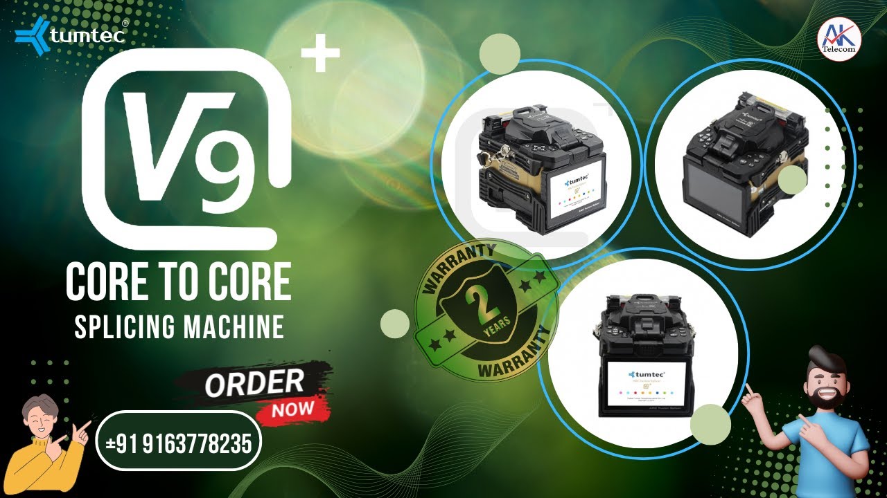 TUMTEC V9+ FUSION SPLICER II TUMTEC II AK TELECOM II #opticalfiber #splicingmachine #ftth