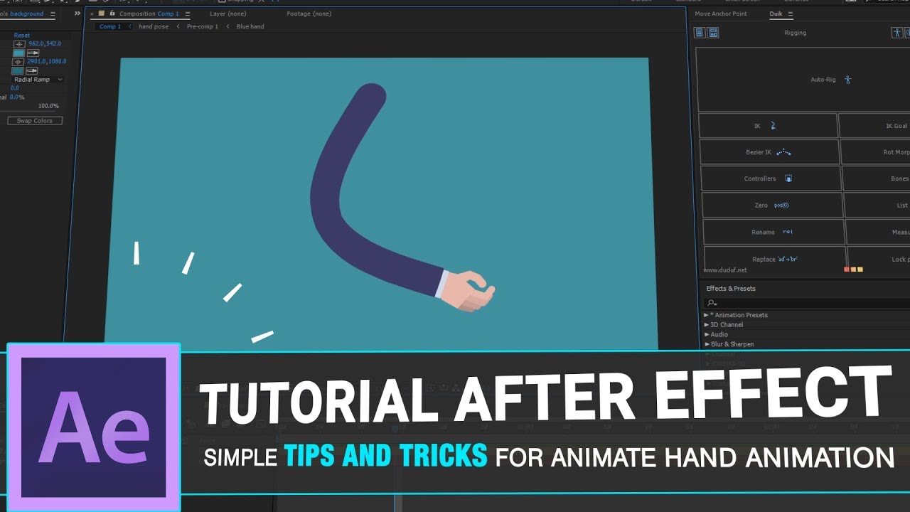 Tutorial 01 -  How to Animate Hand Using by Duik Plugin in After Effect