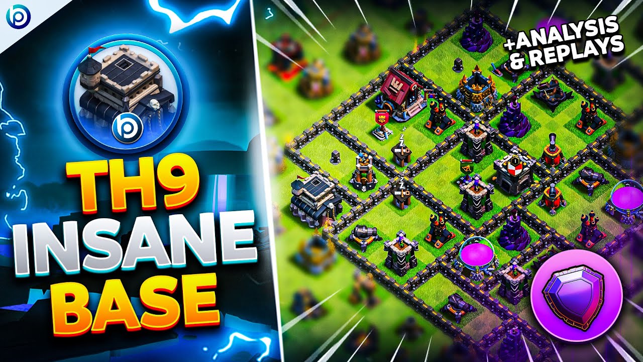 The ULTIMATE TH9 Trophy Pushing Base with Link 2025 | TH 9 Legend Base ANNALYSIS + PROOF Replays