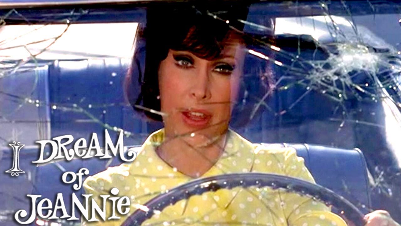 I Dream of Jeannie | Jeannie Crashes Tony's Car | Classic TV Rewind