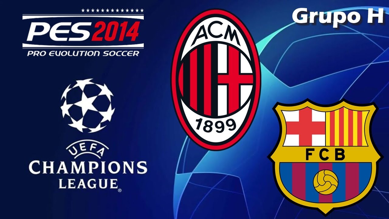 PES 2014 - PS2 | Champions League MILAN X BARCELONA