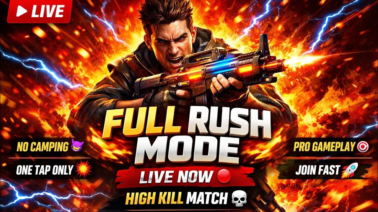 🔥 Free Fire Live – Aaj Full Rush Gameplay! #live #freefire #gaming 