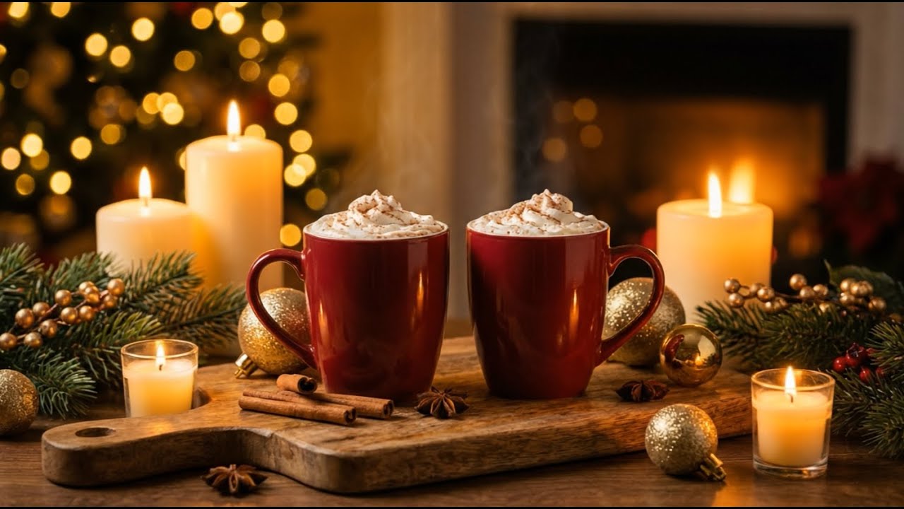 Cozy Winter Evening | Hot Chocolate, Fire & Jazz Music