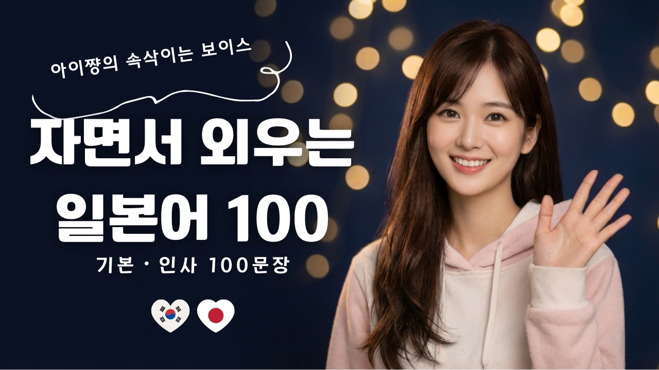 【잠들기 전 일본어】 듣는 것만으로도 기억하는 일본어 인사・기본편 100문장｜한국어 첨부