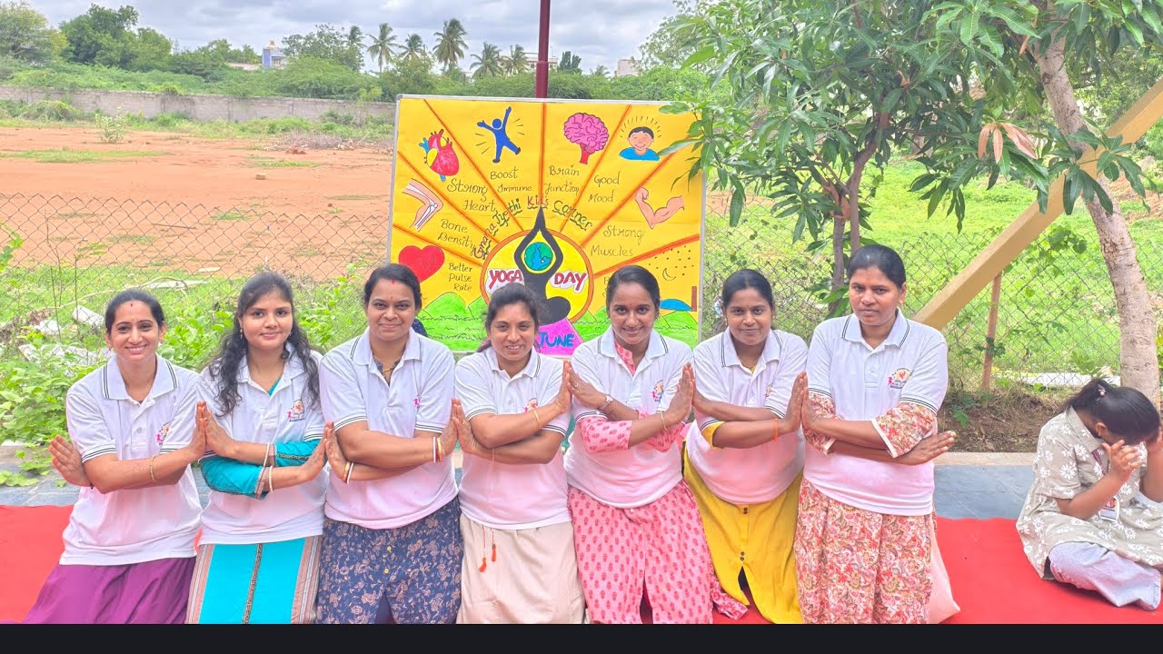 11th international yoga Day celebrations @ Gnanajyothi kids corner, hindupur