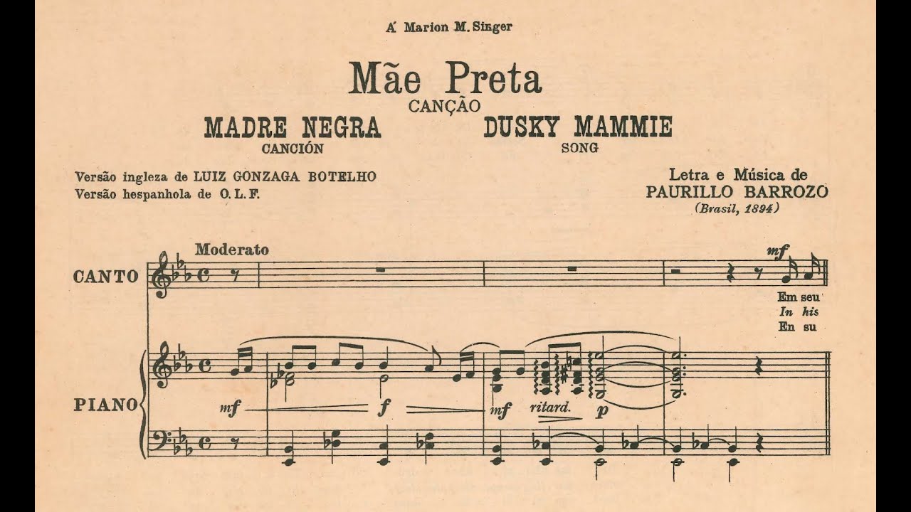Paurillo Barroso - M&atilde;e preta (Rita Paix&atilde;o, soprano; Irany Leme, piano)