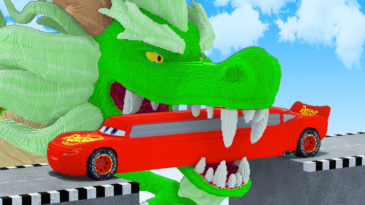 LONG CARS vs DRAGON in Teardown