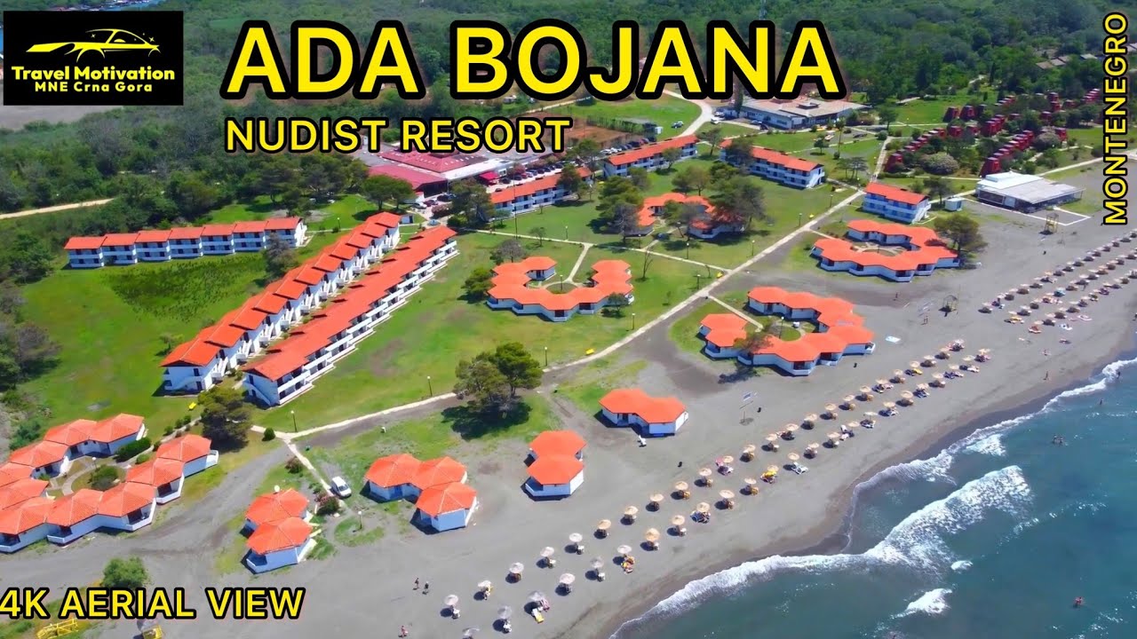 Nudist Resort ADA BOJANA [4K Aerial View] MNE Crna Gora June 2023 - Ada Bojana iz vazduha u Junu