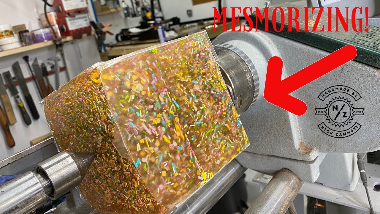 Woodturning - The Unicorn Confetti Plasma Sphere