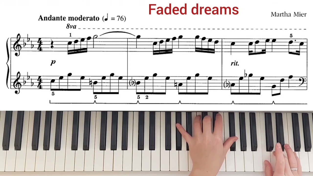 FADED DREAMS Martha Mier (piano sheet music, tutorial) / Угасшие Мечты Марта Миер на пианино
