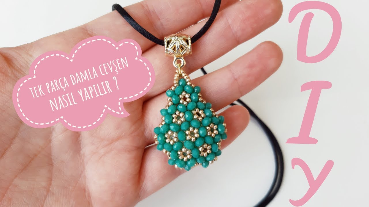 Tek Parça Damla Cevşen Yapımı || #DIY || Droplet Necklace Making