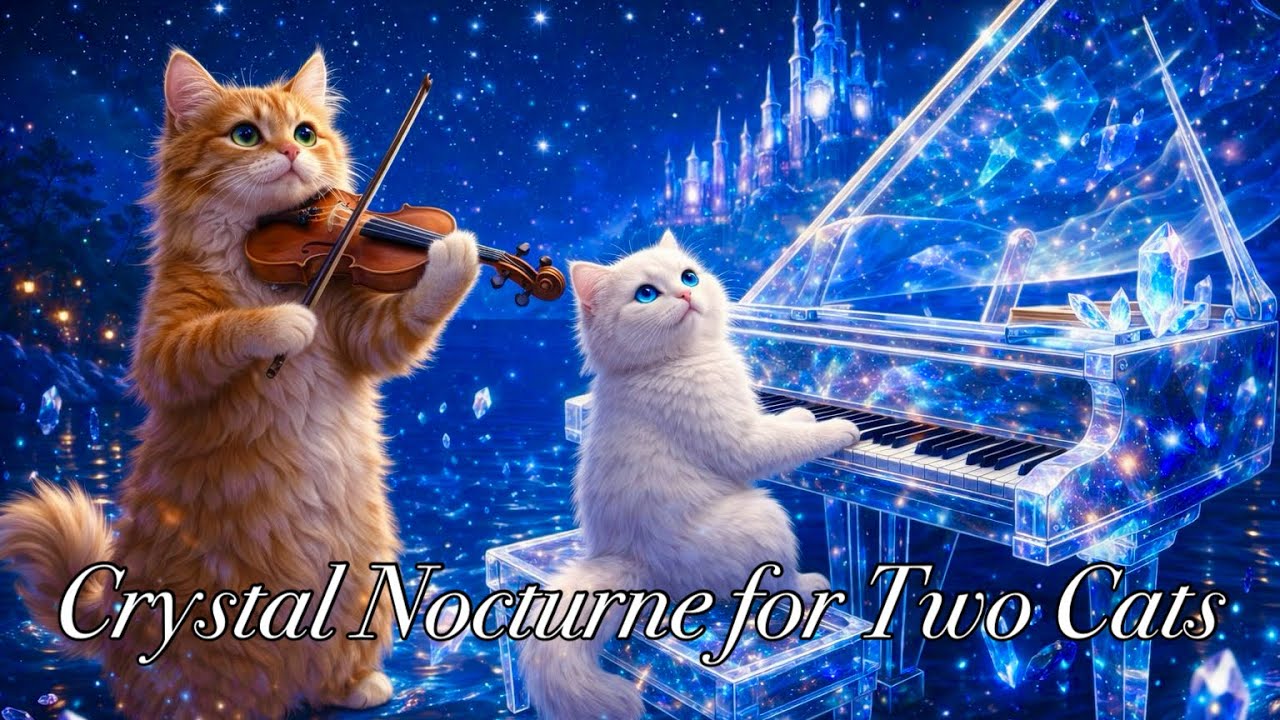【Lo-Fi Relax/Sleep Music】Crystal Nocturne for Two Cats