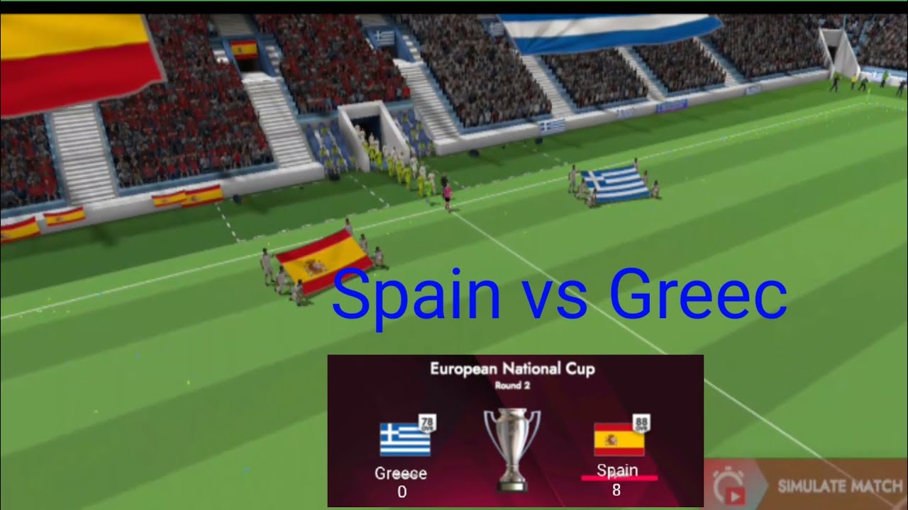 Spain vs Greece 🔥 European National Cup |Full Match Simulation | Football . 😱 8–0 Shocking Result 