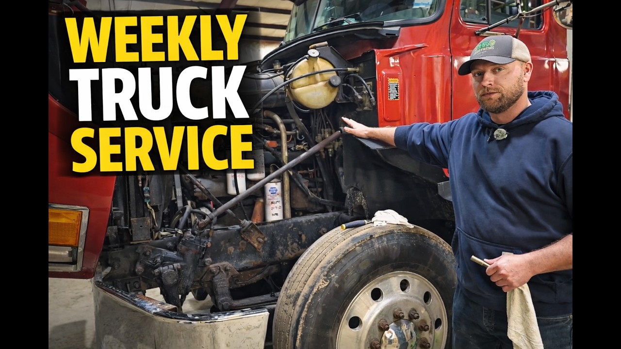 How We Service Our Farm Semi-Trucks Weekly | Greasing & Oil Change Walkthrough