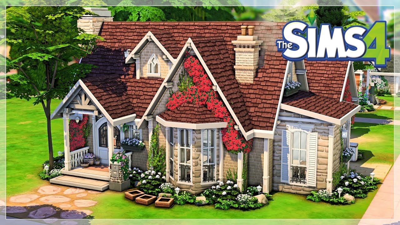 CUTE COTTAGE 🌸 | The Sims 4 Speedbuild | No CC