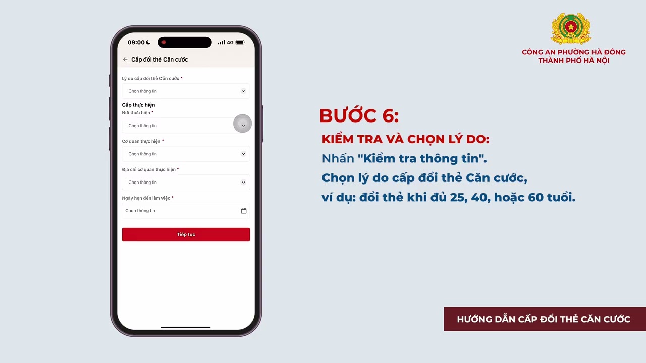 HƯỚNG DẪN CẤP ĐỔI THẺ CĂN CƯỚC