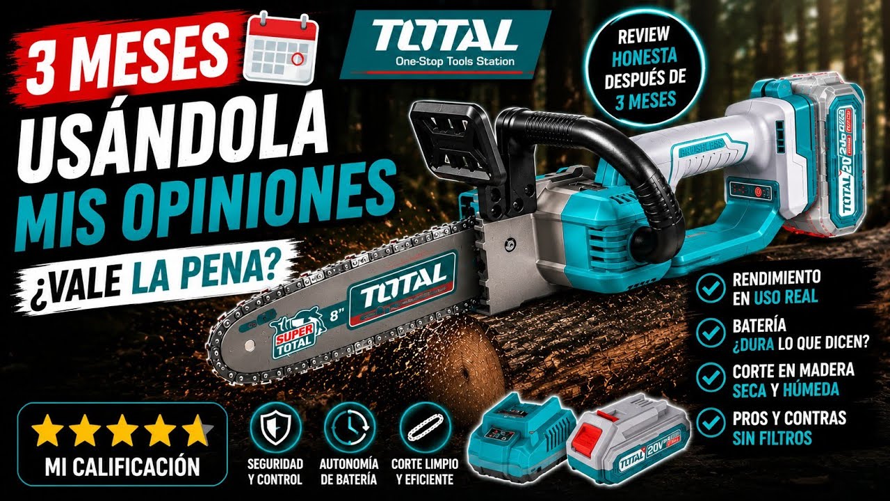 Motosierra TOTAL 🔧  8 Pulgadas⚡️🪵 REVIEW🌳