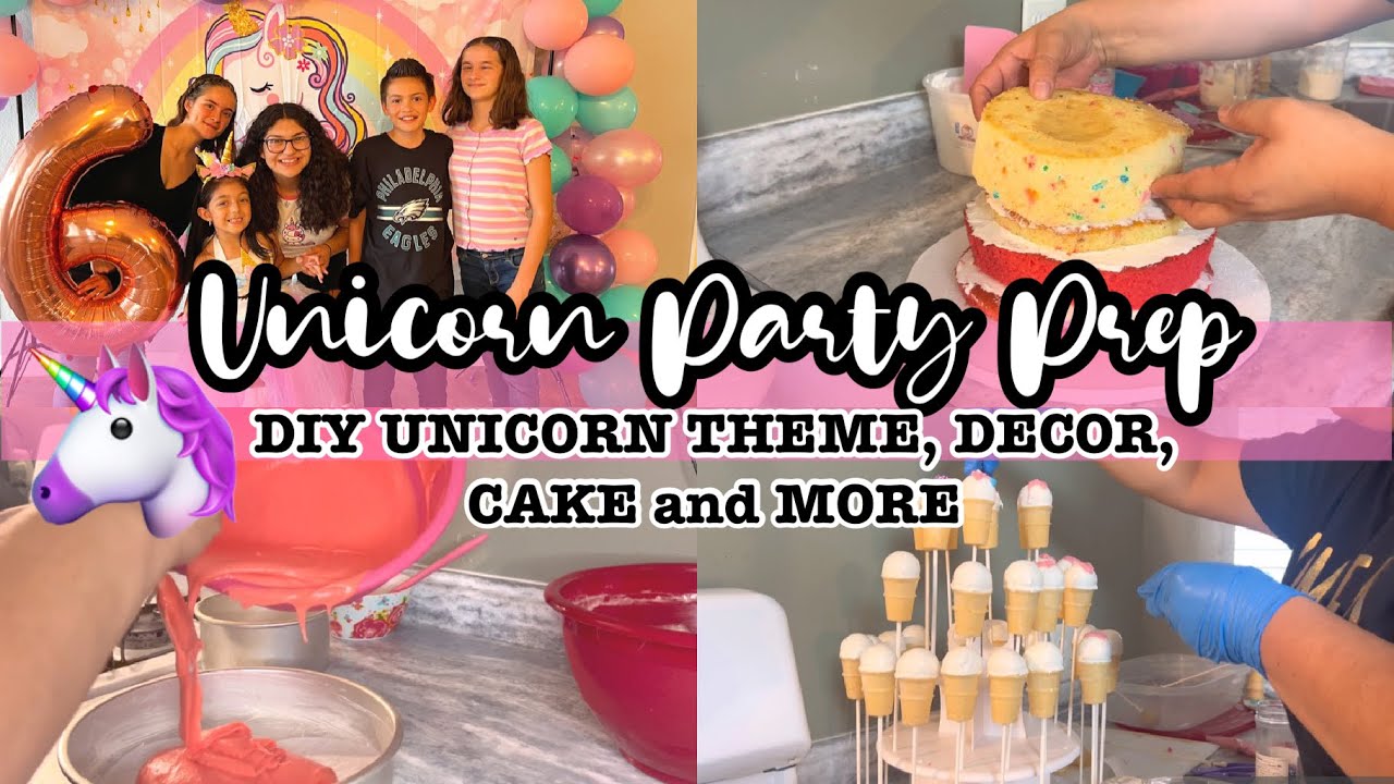 UNICORN BIRTHDAY PARTY PREP! DIY UNICORN THEME BIRTHDAY PARTY! UNICORN PARTY PREP DIY
