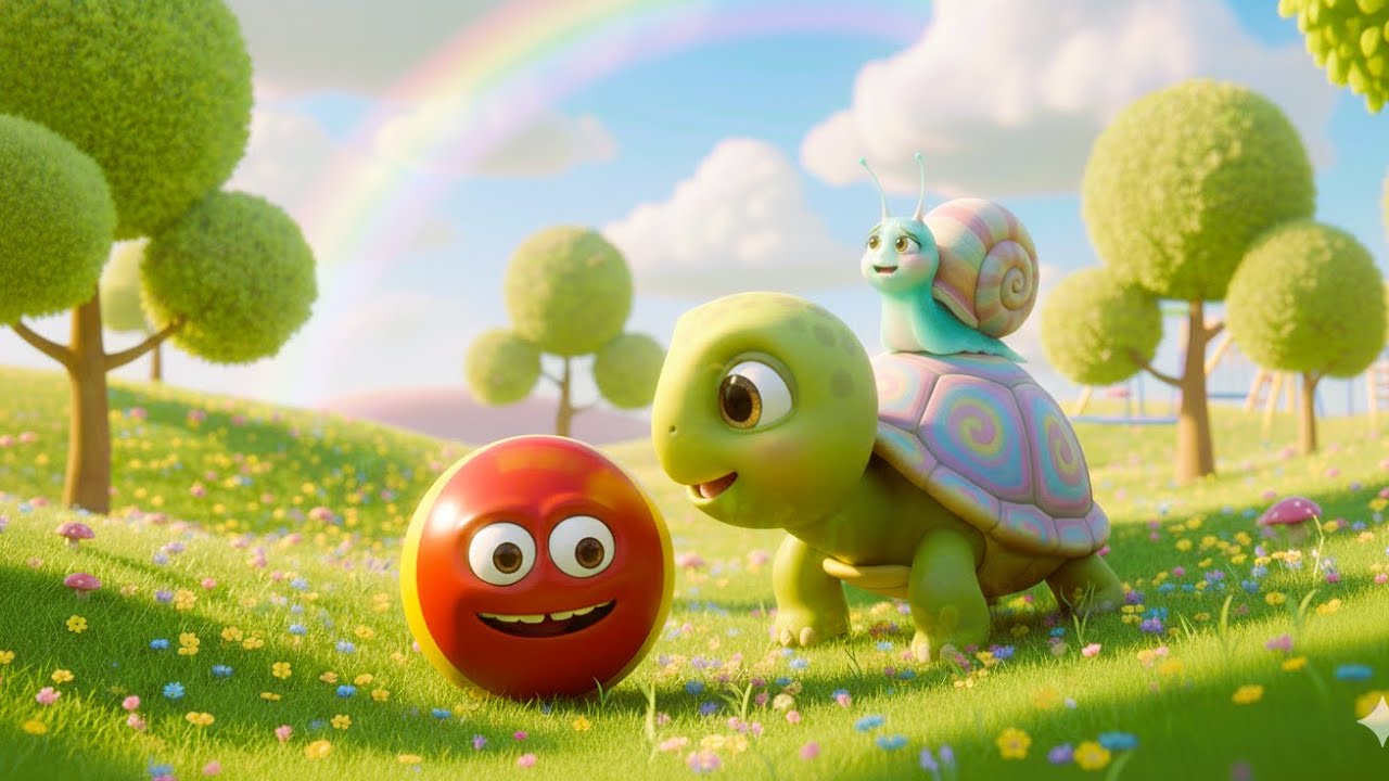 🐢 The Turtle & the Bouncy Ball | Slow and Steady Wins with a Smile