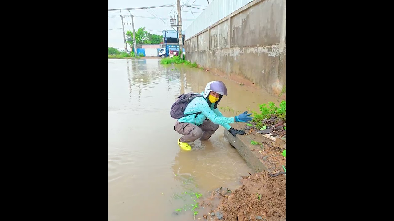 Debris Removed from Drain&mdash;Massive Water Release #flood #satisfying #flooding #rain