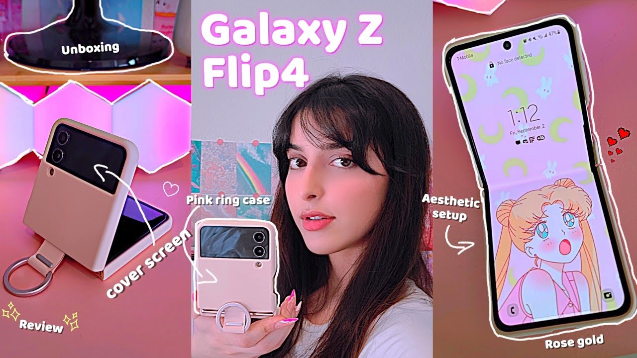 Распаковка Samsung Galaxy Z Flip 4 (розовое золото 🎀) | Обзор + Эстетические аксессуары ✨️