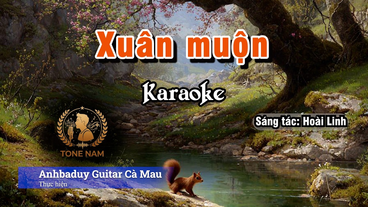 Xuân muộn | Karaoke | Tone Nam - Cm | Anhbaduy Guitar - Cà Mau