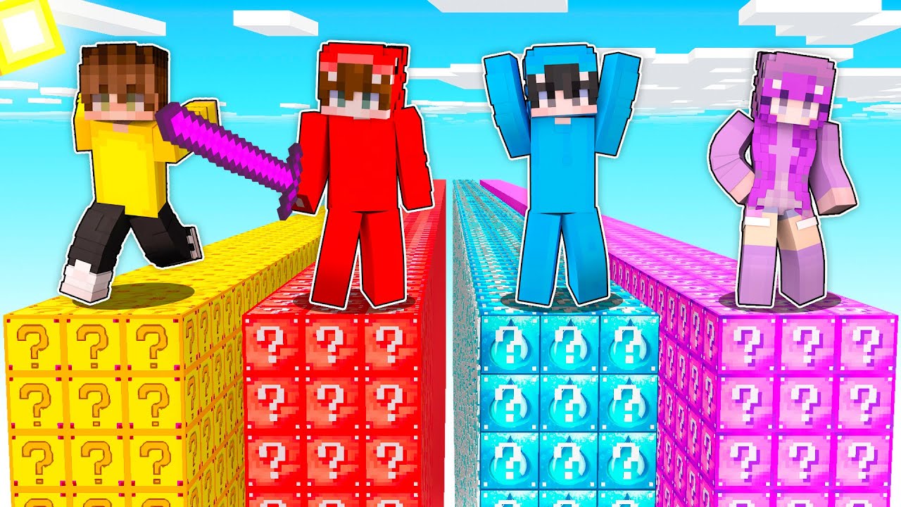 Sobrevivimos en LUCKY BLOCKS GIGANTES (Minecraft)