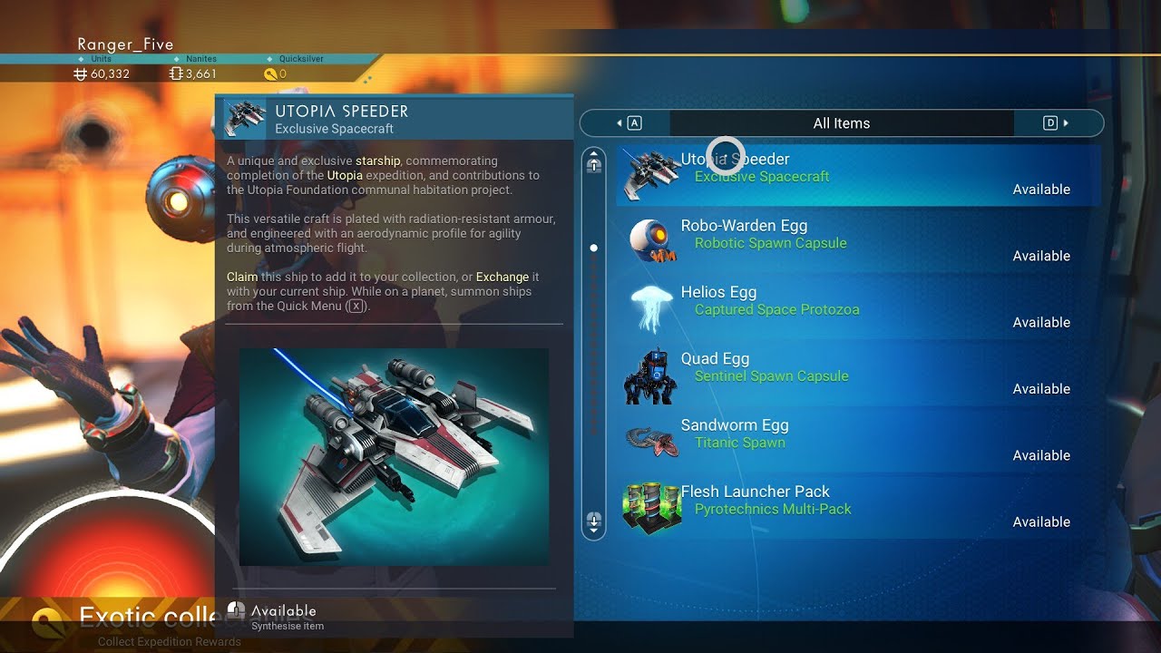 No Man's Sky Expedition Rewards Claim bug.  
