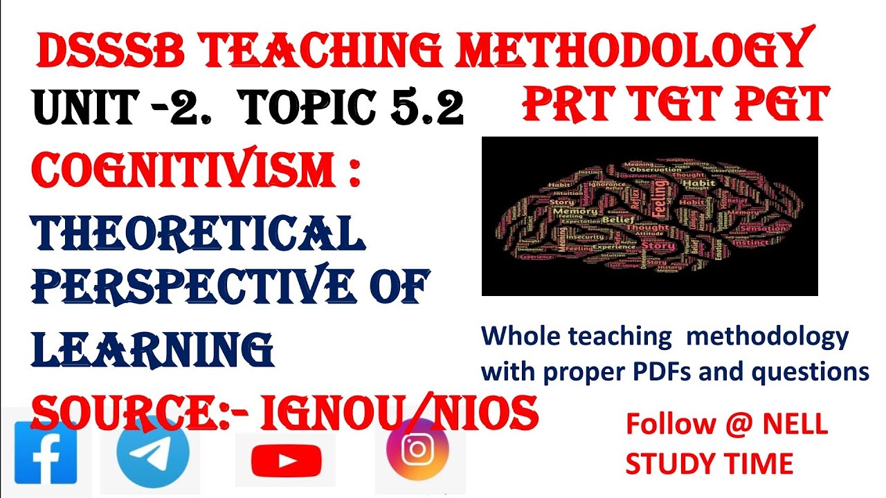 theoretical perspective of learning | cognitivism | hssc tgt pedagogy cognitivism #dsssb #hssc