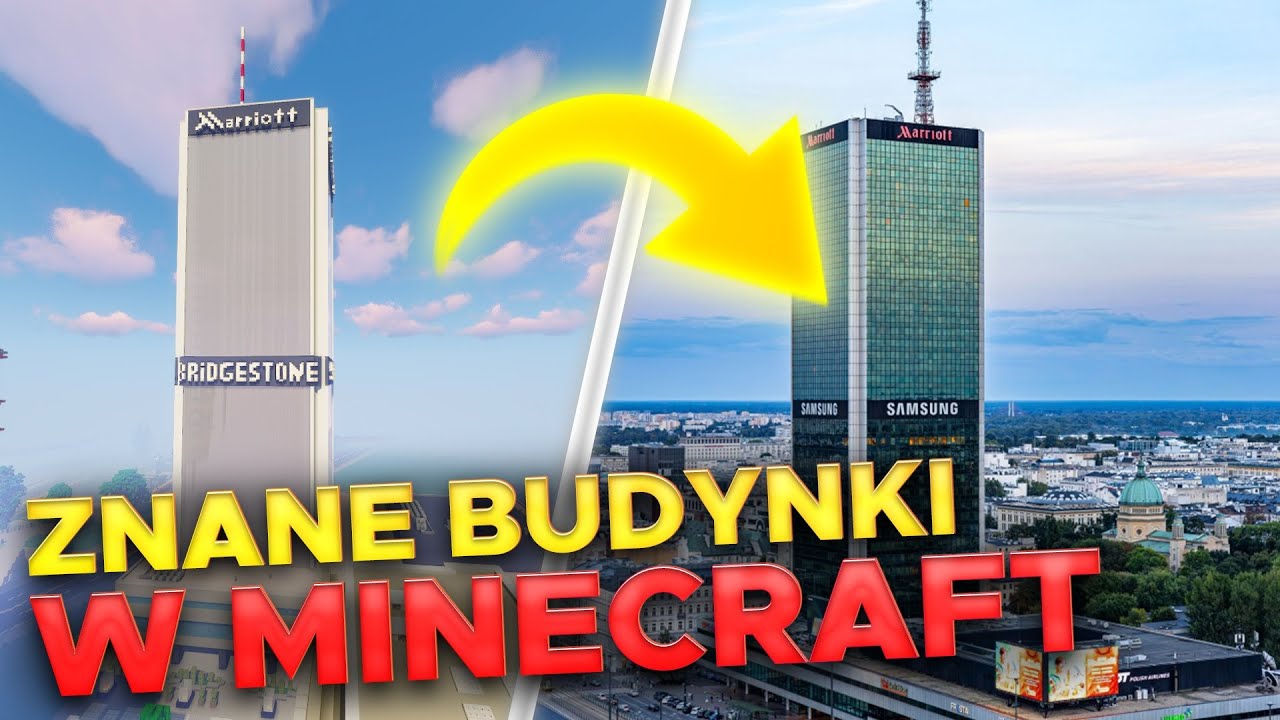 znane budowle w MINECRAFT (Statua Wolności, WTC, Varso Tower)