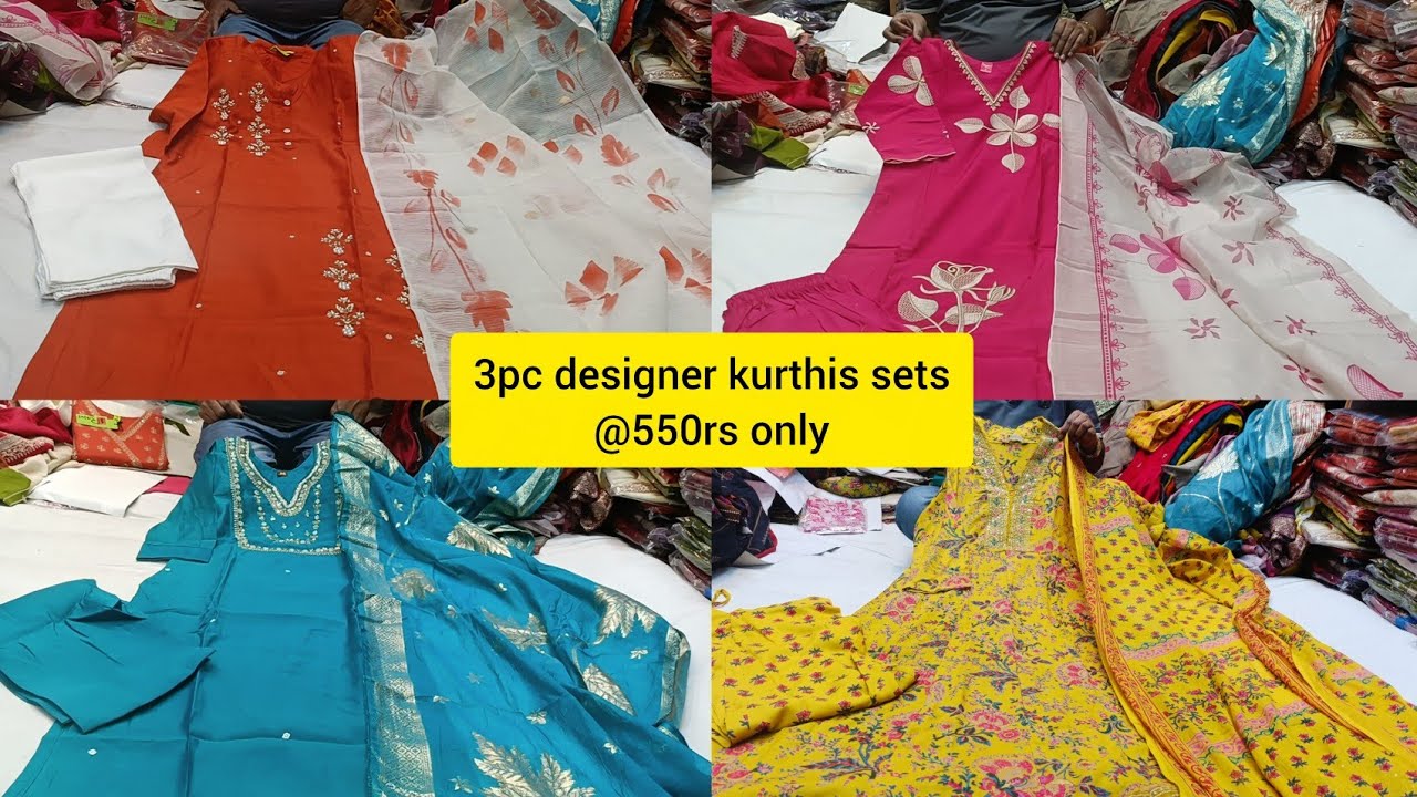 chickpet Bangalore Wholesale designer kurthis sets @550rs only  || single piece courier available