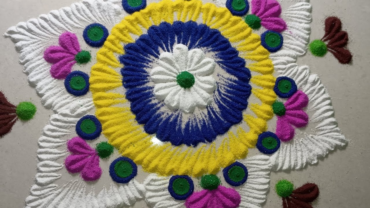 Rangoli Video ||| Easy Design Rangoli |||Simple Rangoli