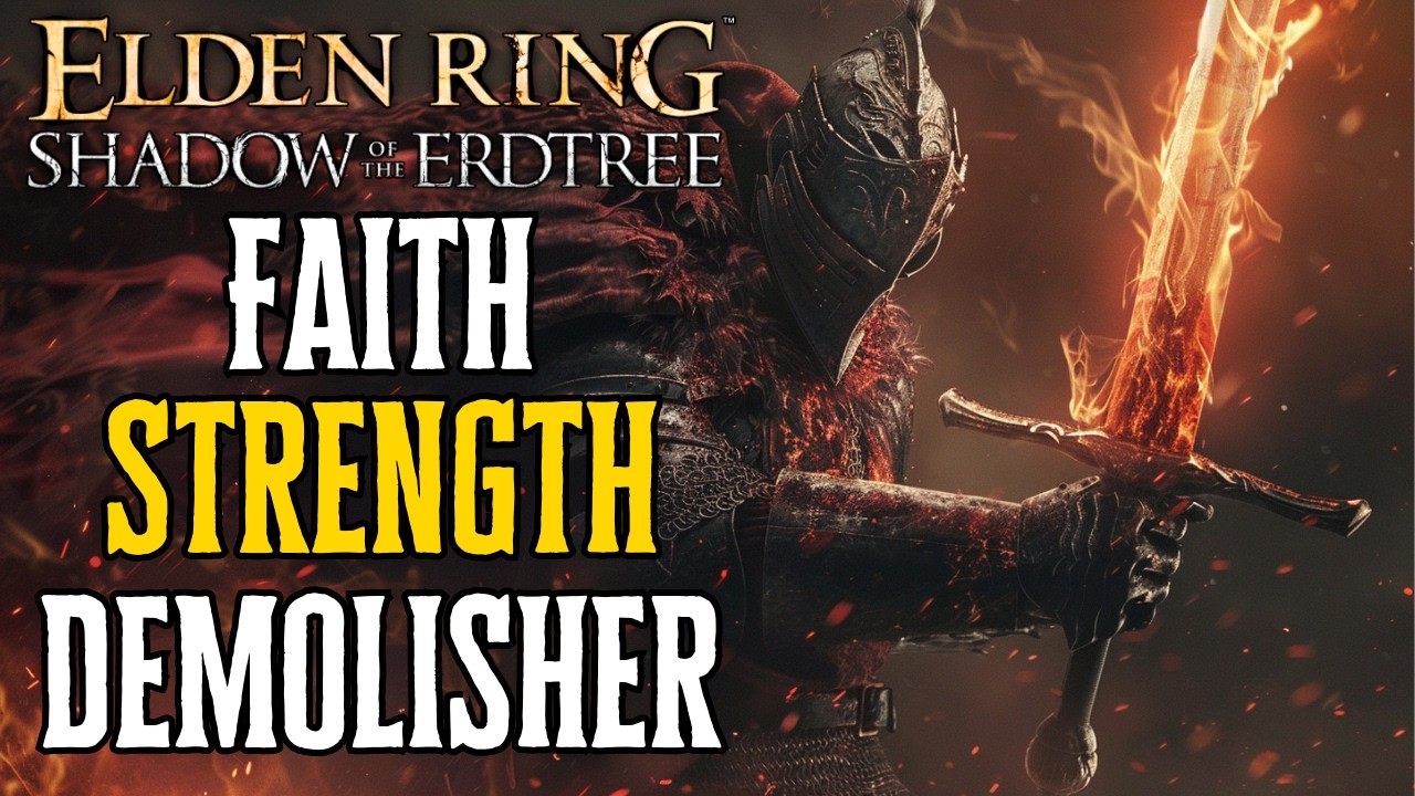 Elden Ring OVERPOWERED Strength Faith Fire Knight Build