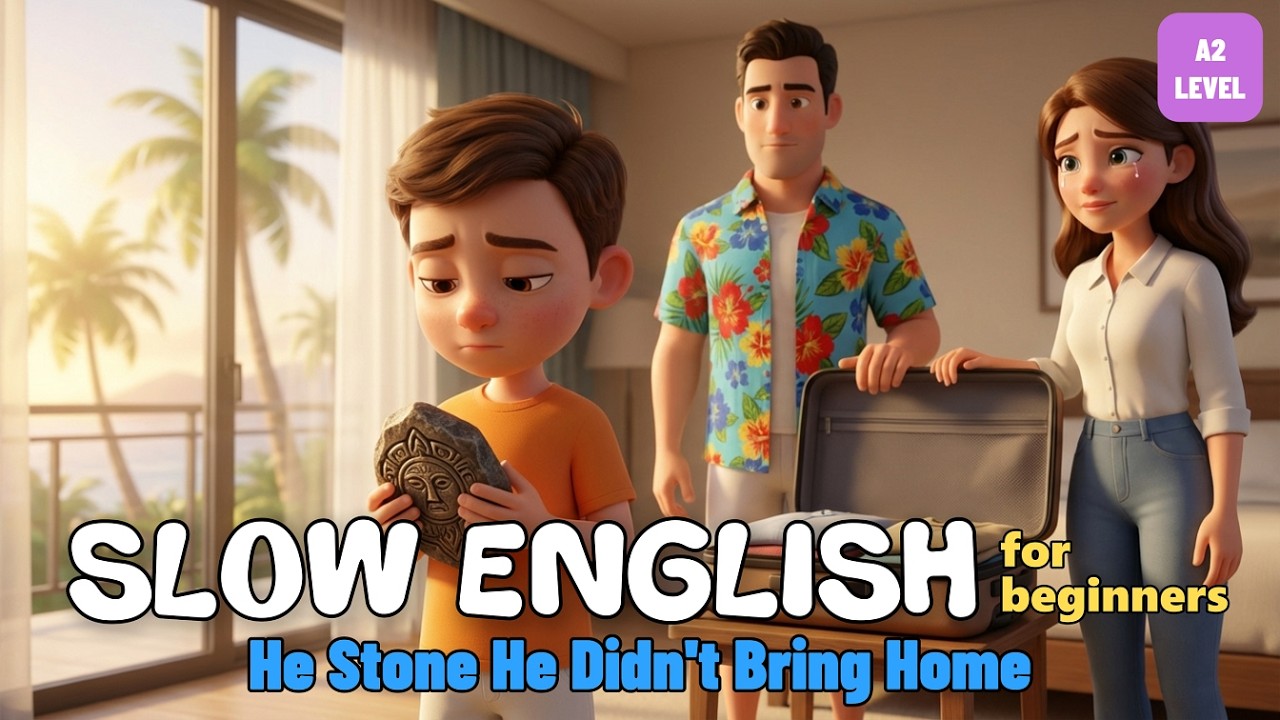 The Stone He Didn't Bring Home | Family Travel in Costa Rica Easy English Listening Lessons A2 Level
