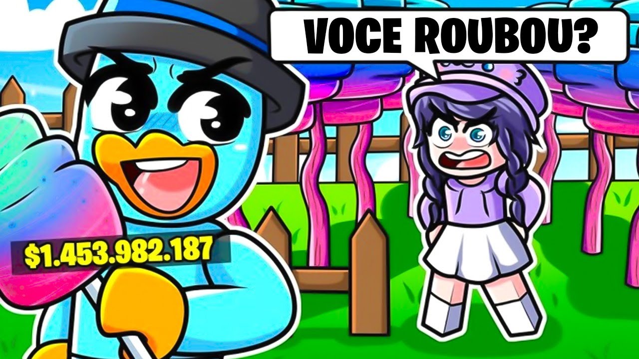 ROUBEI as FRUTAS MAIS EXCLUSIVAS dos meus AMIGOS como NOOB no Grow a Garden!