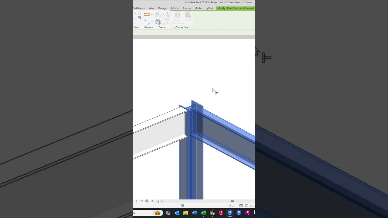 #revit - Steel Connections (Beam to Column) #architecture #revitstructure #fyp #revittutorial