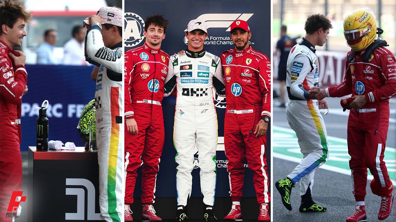 Lewis Hamilton & Charles Leclerc Congratulate Lando Norris on Pole 🇲🇽 |  Mexico GP Behind the Scenes