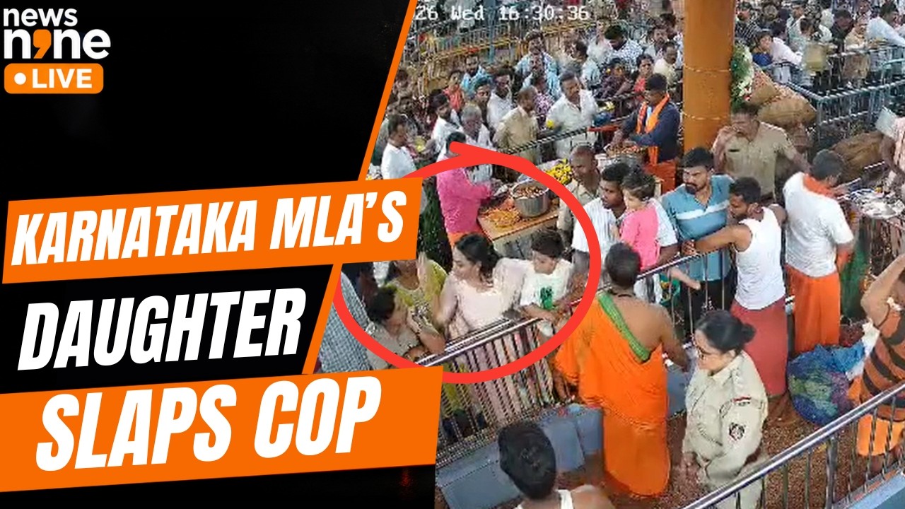 BJP MLA&rsquo;s Daughter Slaps Woman Cop at Karnataka Temple | News9