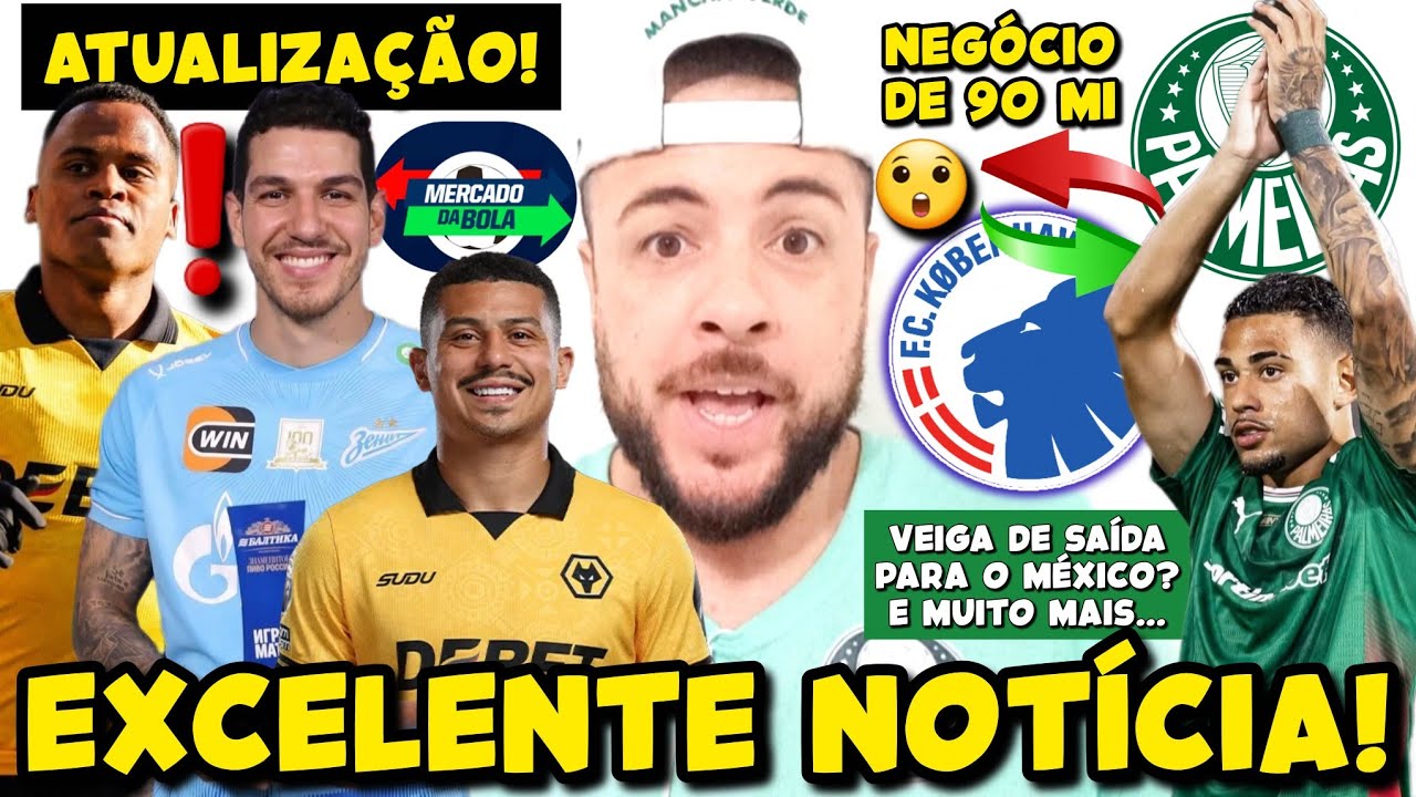 EXCELENTE NOTÍCIA NO PALMEIRAS! NEGÓCIO DE 90 MI! INFO SOBRE ANDRÉ, ARIAS E NINO! VEIGA NO MÉXICO E+